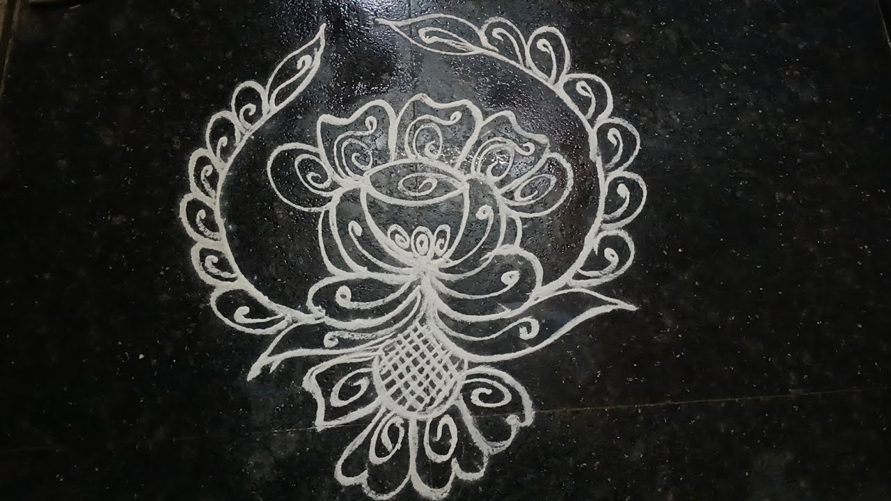 Easy rangoli 🪷design/simple kolam design/ rangoli/kolam design #rangoli #kolam #dhanamvolgs