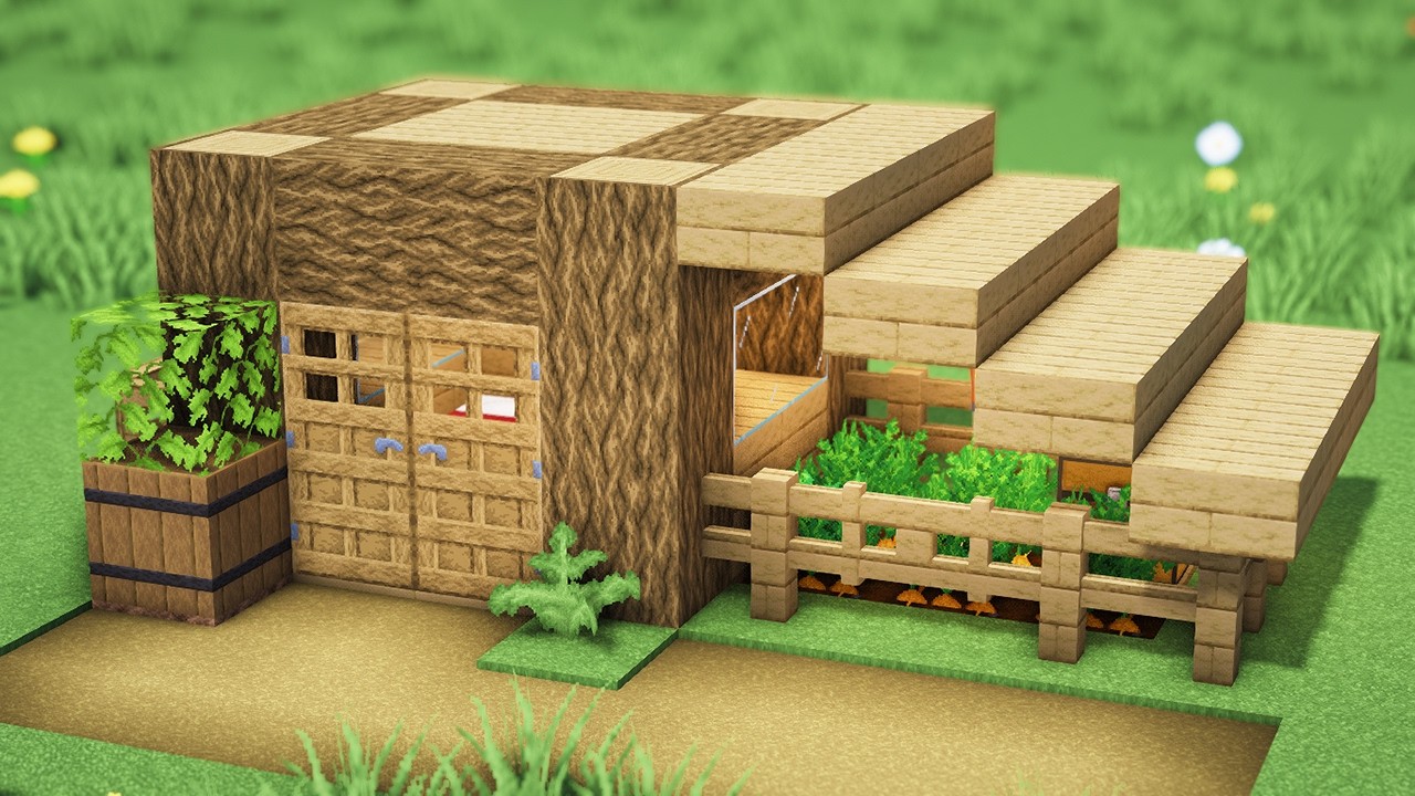 Minecraft: How to build a Small Oak Nice Survival House