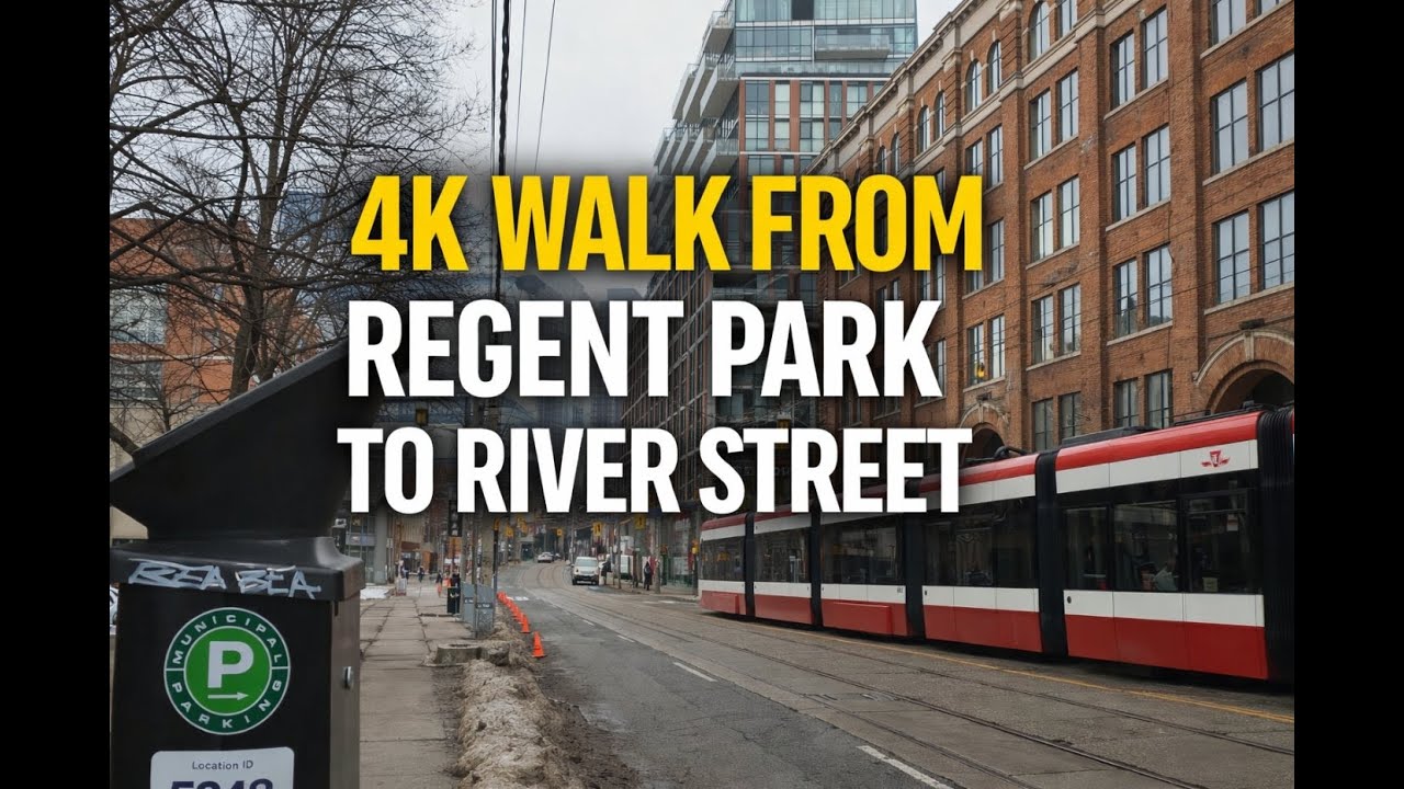 Dundas River Street to King  #winter #snow #4kwalk #downtowntoronto