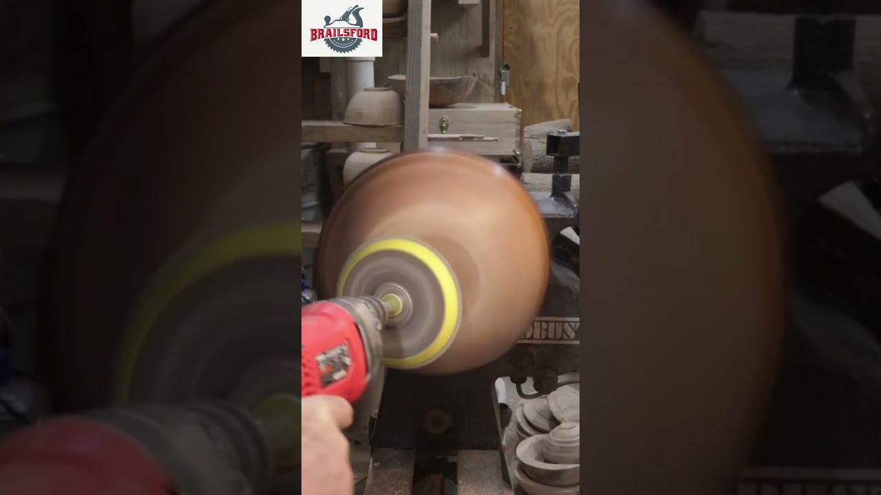 Watch This Wood Bowl Get A Mirror Shine On The Lathe! #shorts