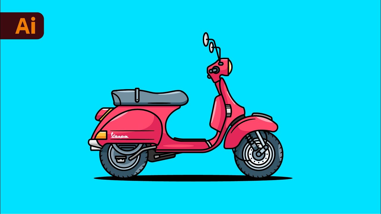 Adobe Illustrator Tutorial - Create a Scooter Vector from Start to Finish