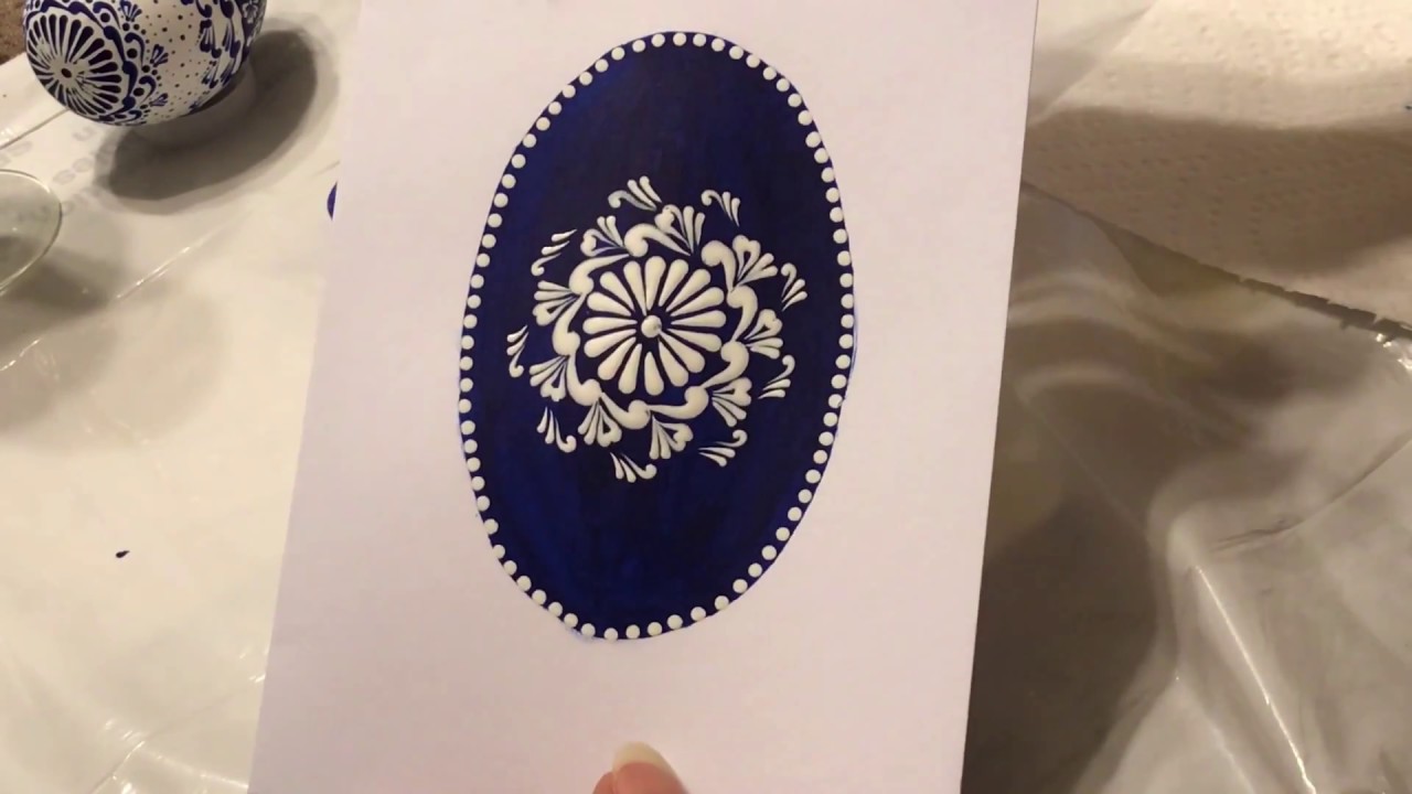 Tutorial hand painted Easter greeting card by Gitka Schmidtova