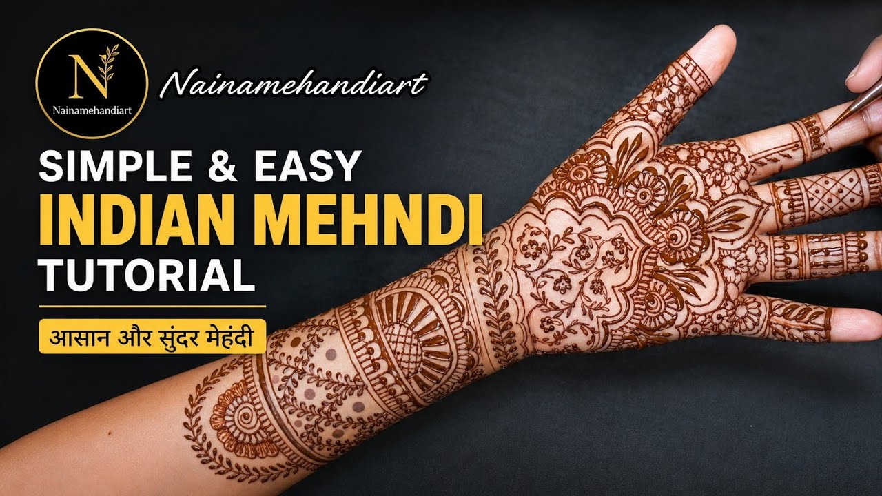 😍Beautiful indian bridal mehandi desion step by step #trending#viral#simpledesion#hennadesion 🌿✨
