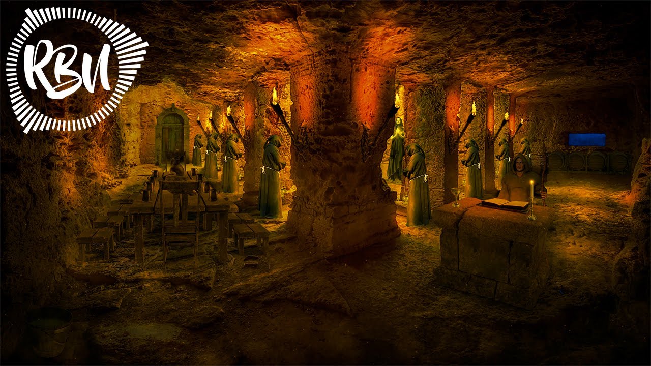 RITUAL CHANTING AMBIENCE At The Alluna Monastery In A Secret Cave 🎧 Relaxing Background Noise