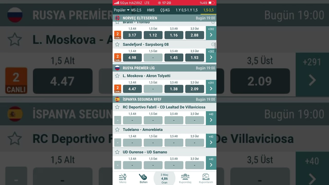 3.5 Gol &Uuml;st Banko Hazır Kupon | iddaa kanalı