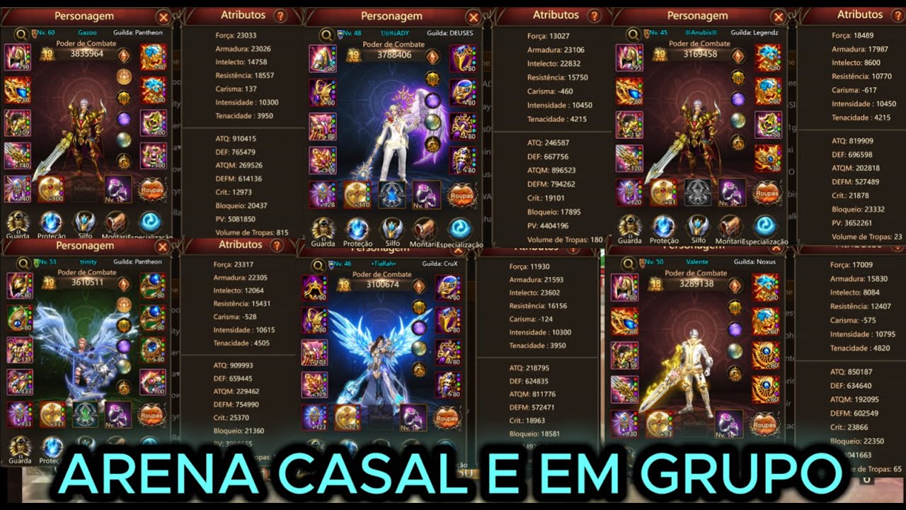 ARENA CASAL E EM GRUPO + PERFIL DOS PARTICIPANTES