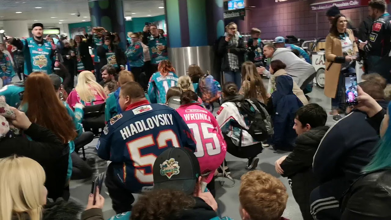 Belfast Giants fans celebrate win over Cardiff devils