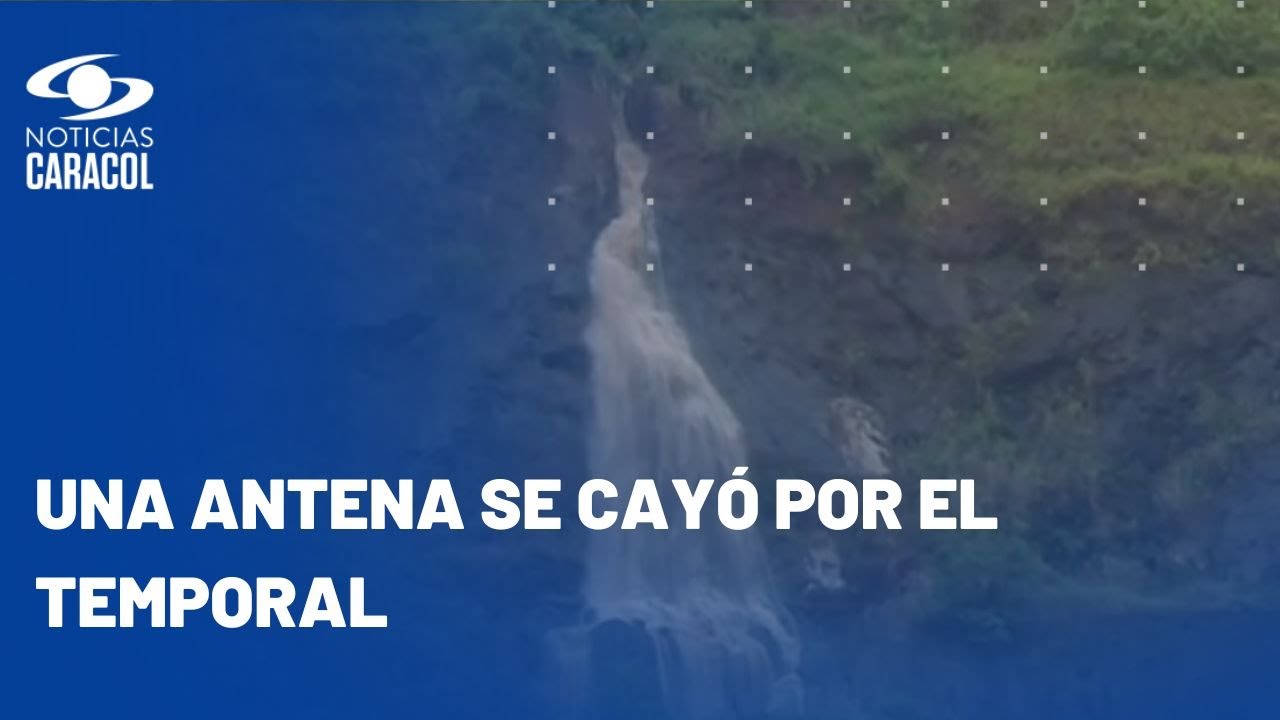 Cascada se formó en un cerro por aguacero en Cali