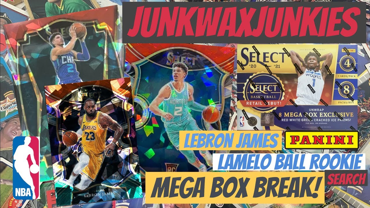 20 21 Panini Select Basketball Mega box break Red White Green Cracked Ice LaMelo Ball Rookie hunt