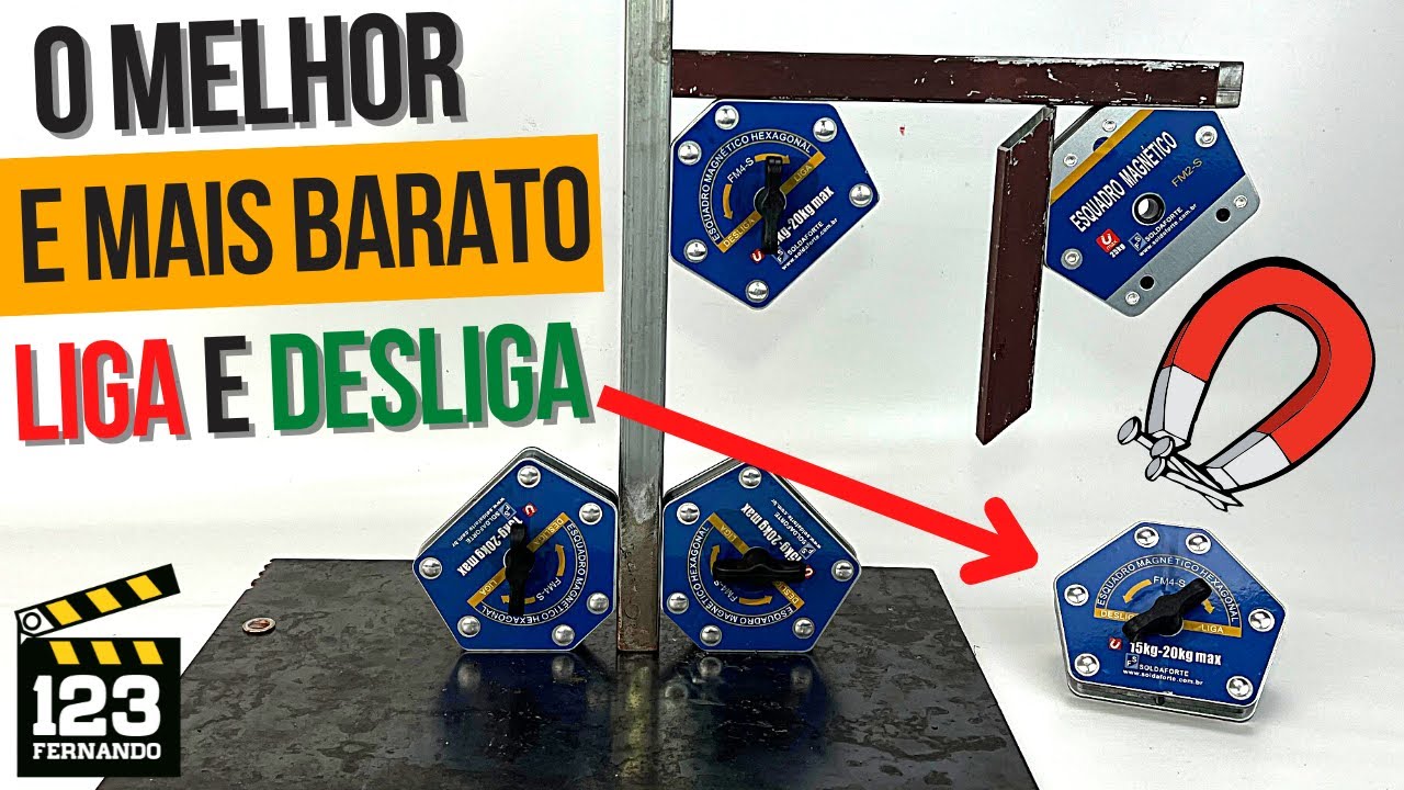 ESQUADRO MAGNÉTICO COM CHAVE LIGA E DESLIGA SOLDAFORTE, O MELHOR E MAIS BARATO QUE VOCÊ PODE COMPRAR