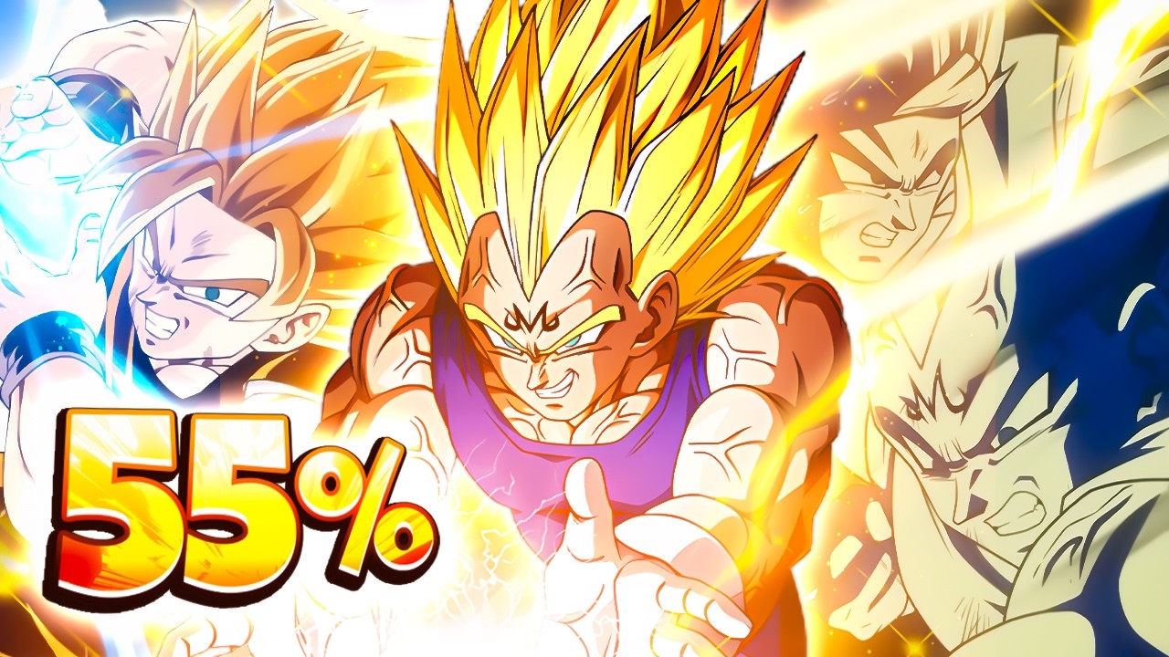 ONE COPY IS ALL YOU NEED!! LR PHY Majin Vegeta + SSJ2 Goku Angel 55% First Look | DBZ Dokkan Battle