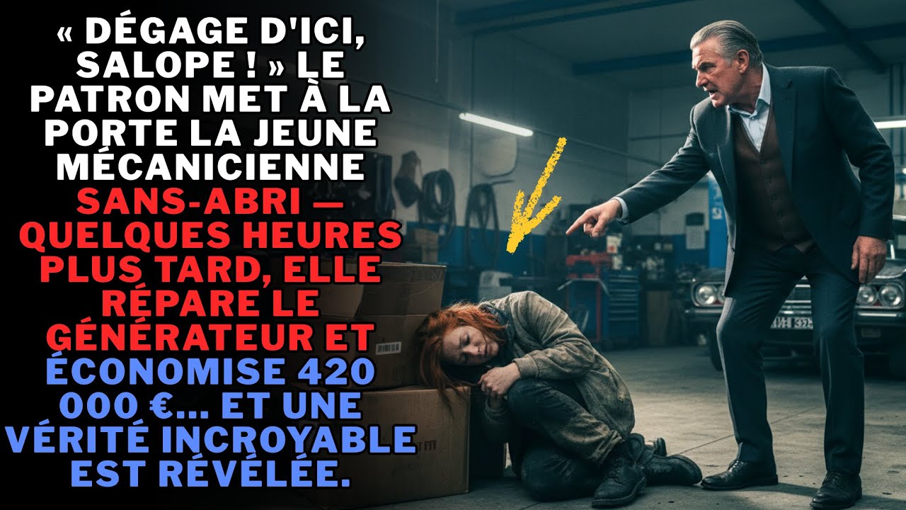 « DÉGAGE, SALOPE ! » LE BOSS CHASSE LA MÉCANO SDF — ELLE RÉPARE LE GÉNÉRATEUR, SAUVE 420K€... INOUÏ