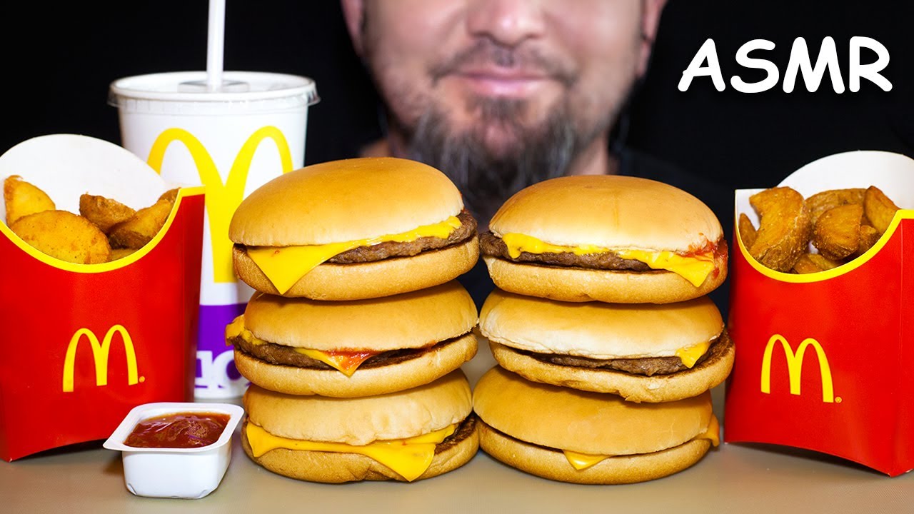MCDONALDS Cheeseburger ASMR Mukbang Eating Sounds Макдональдс Чизбургер Мукбанг АСМР Итинг 먹방