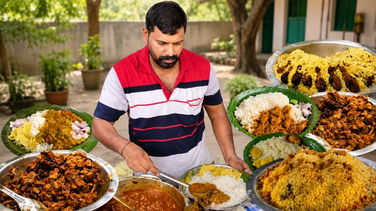 Cheapest RoadSide Unlimited Meals | Indian Street Food | #Meals #Vegmeals #NonVegMeals