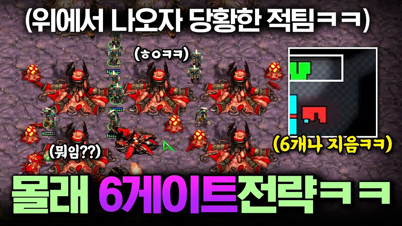상대 본진에 몰래 6게이트 전략ㅋㅋㅋ