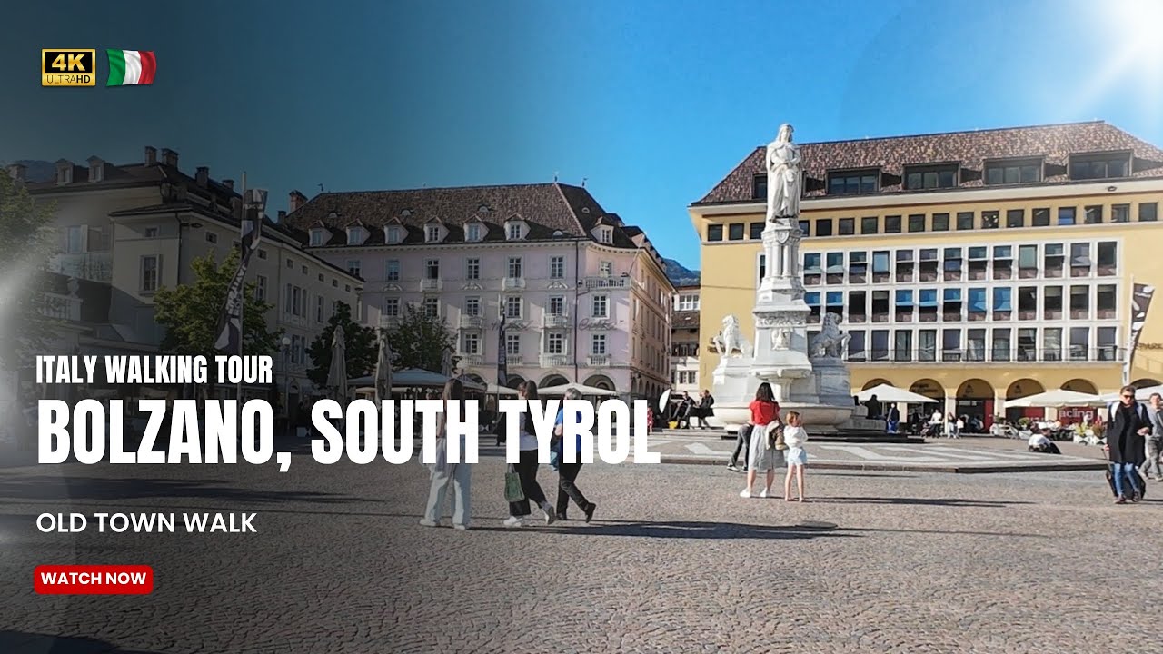 4k | Bolzano Walking Tour of a Northern Italy Medieval Town on a Gorgeous Spring Day | Pt.1