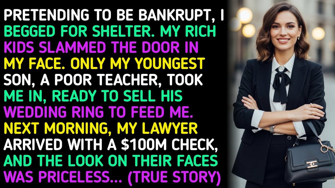 PRETENDING TO BE BANKRUPT, I BEGGED FOR SHELTER. MY RICH KIDS SLAMMED THE DOOR IN MY FACE. ONLY M...