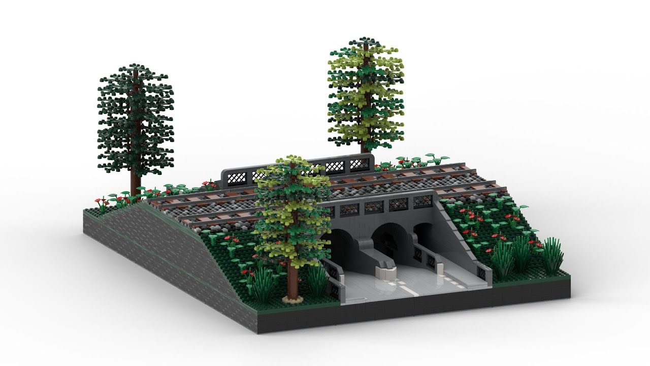 LEGO Train - Passage a niveau souterrain - Underground level crossing - U-Bahnübergang  MOC