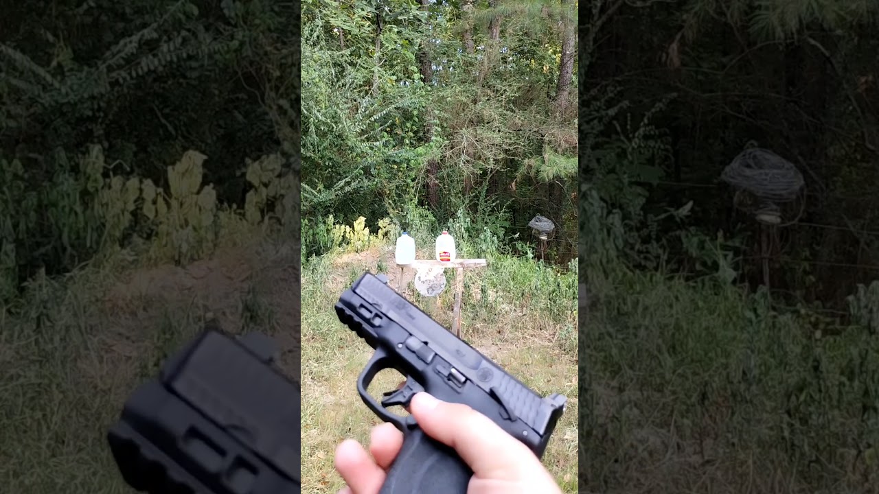 High velocity Civil defense .45 and 10mm pop water jugs