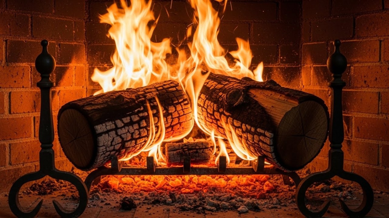 24/7 Christmas Fireplace with Relaxing Music and Warm Crackling Fire Sounds