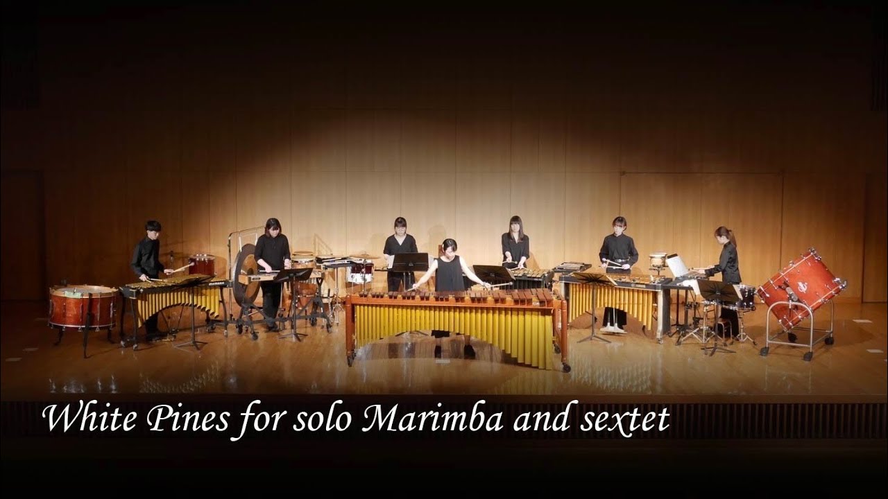 White Pines for solo Marimba and sextet / Michael Burritt
