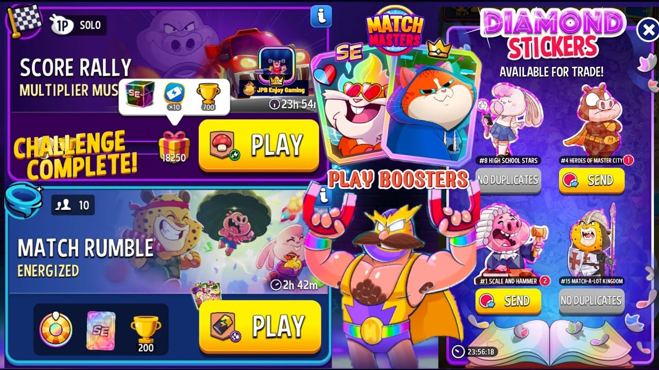Score Rally Multiplier Mushrooms Solo Challenge 18250 Score/ Energized+Special O' Rama Match Rumble