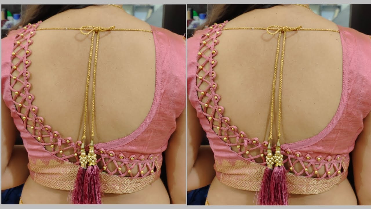 popular blouse back neck design || blouse || cutting and stitching back neck blouse design