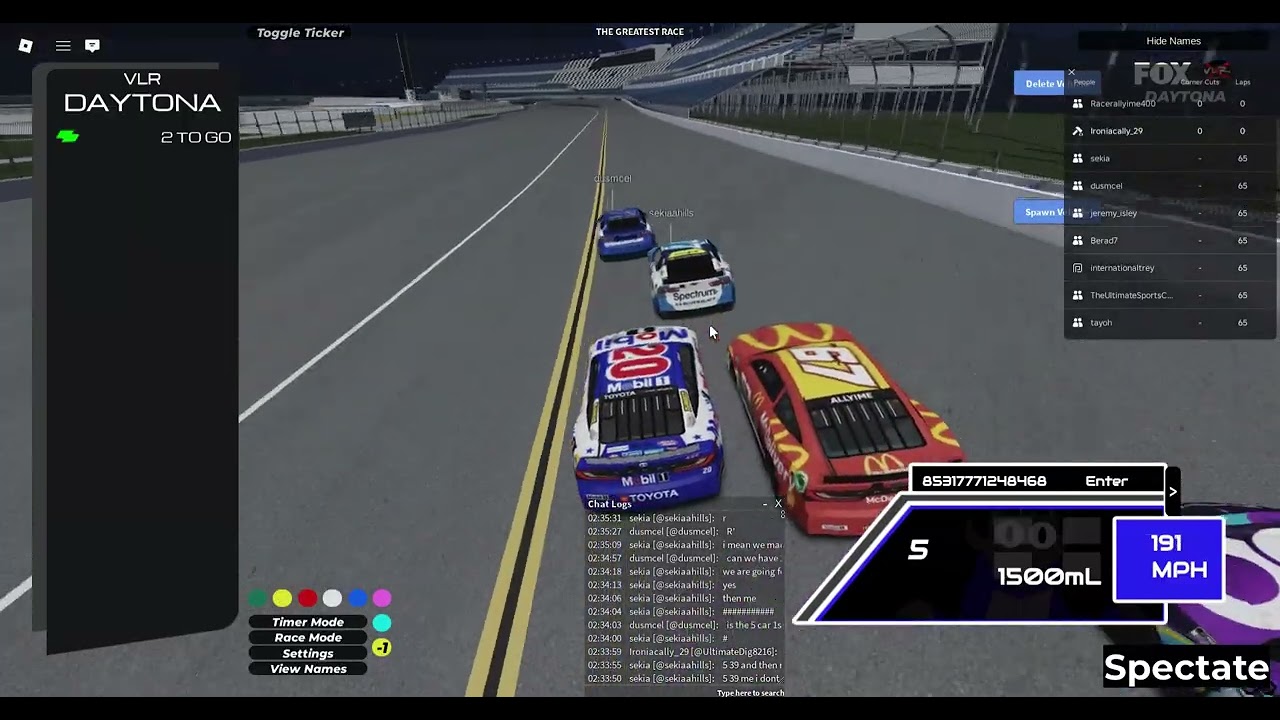 VLR RoRacing Invitational S2 Daytona Finish