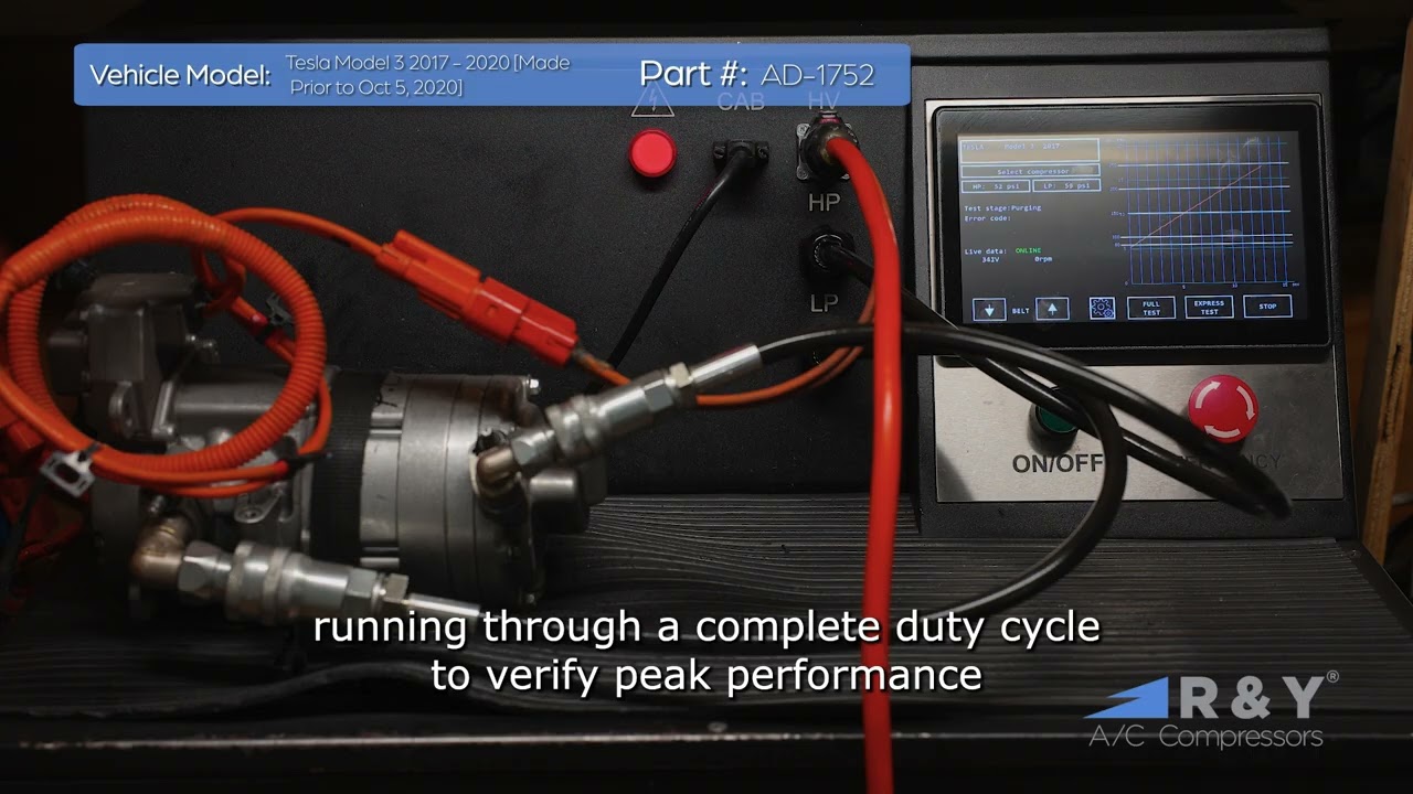 How We Test Every Tesla Model 3 (2017 - 2020) A/C Compressor Before It Ships | R & Y A/C Compressors
