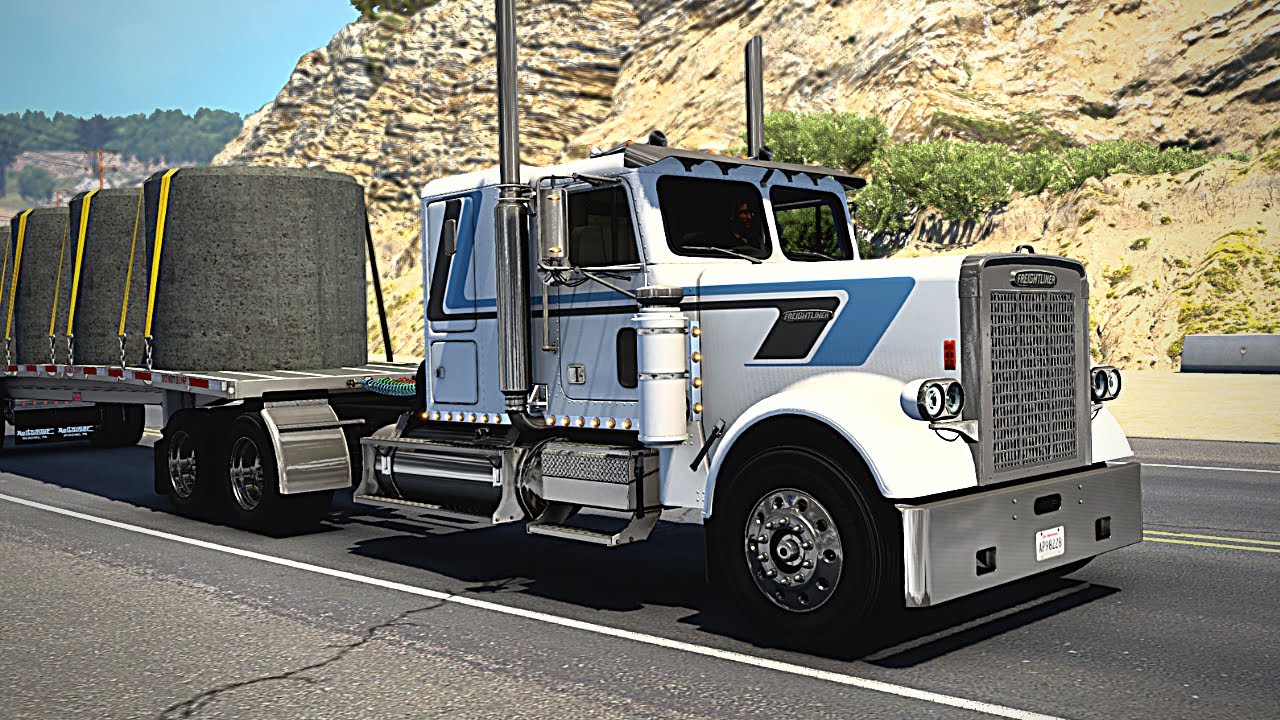 Freightliner FLC - (Straight Piped Detroit 60 Series) - ATS American Truck Simulator - Reitnouer  4K