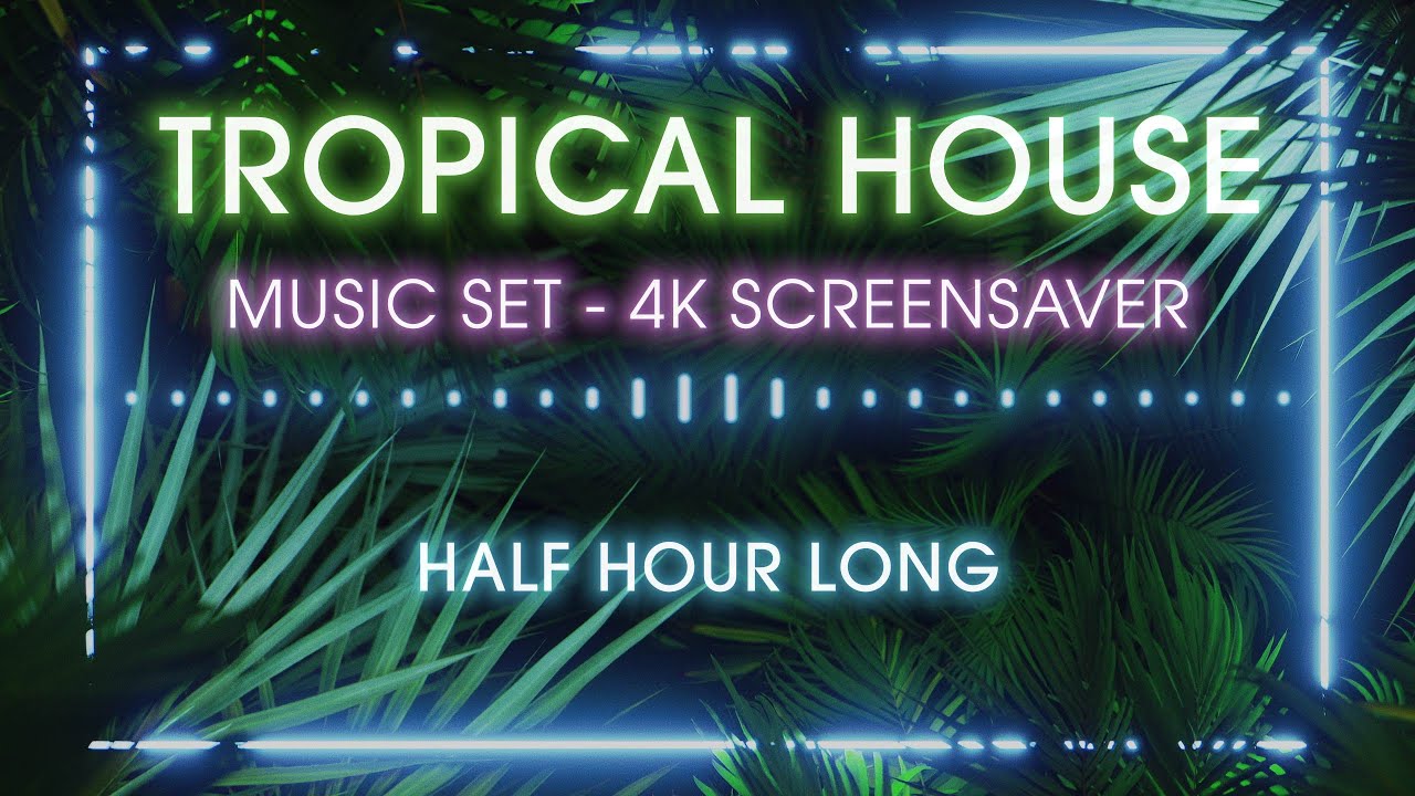 4K Tropical Neon Background House Chillout Half Hour Mix by Dudix