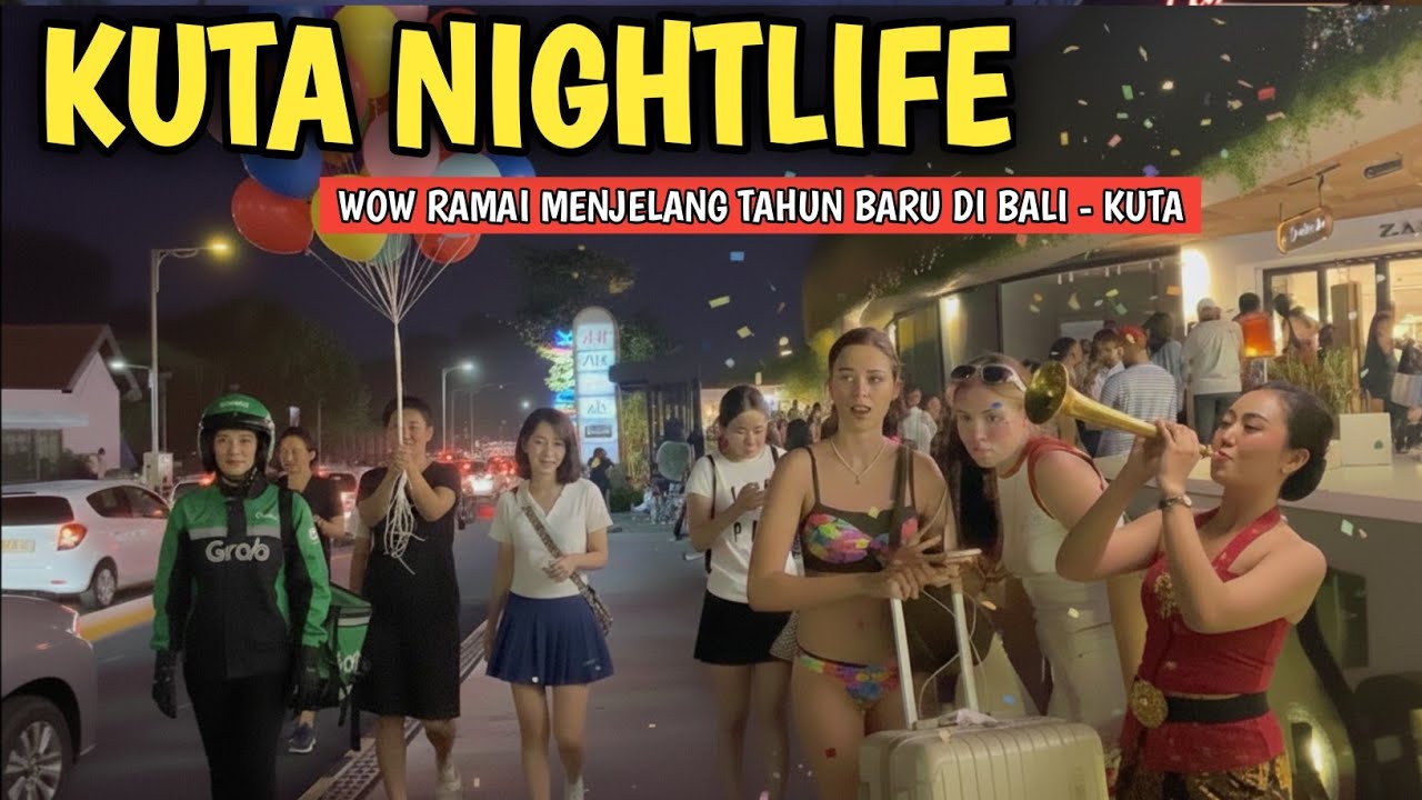 RAMAI SUASANA KUTA BALI MENJELANG TAHUN BARU - SITUASI WISATA BALI SAAT TAHUN BARU