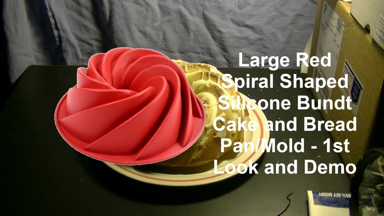 Large Red Spiral Shaped Silicone Bundt Cake and Bread Pan/Mold - 1st Look and Demo