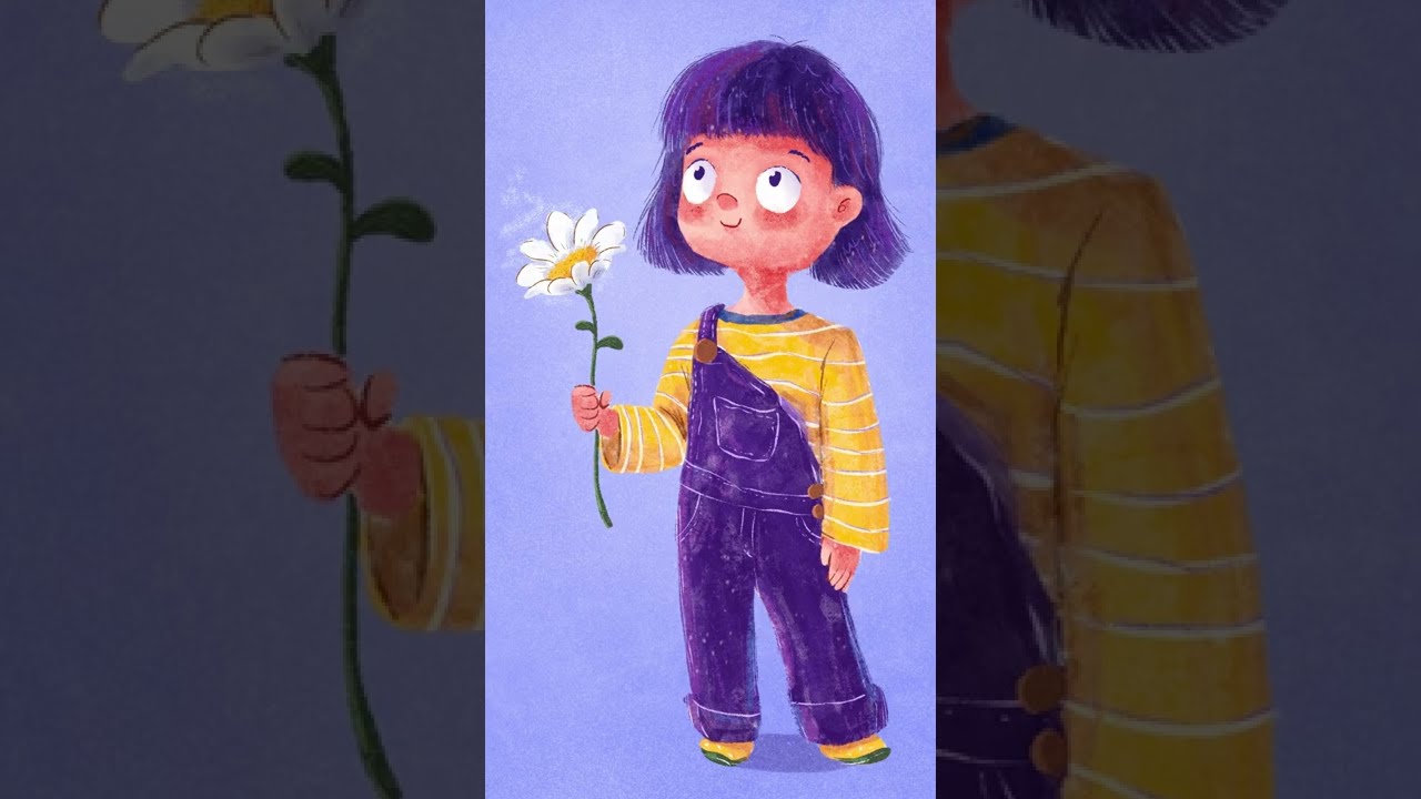 Children&rsquo;s Illustration - Girl 👧 Timelapse on Procreate #shorts
