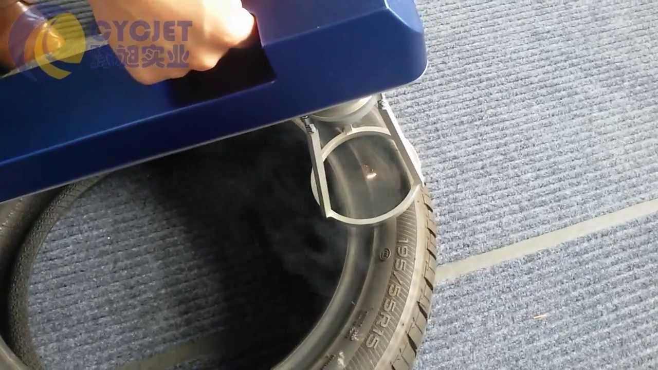 CYCJET Handheld Laser Printer Printing QR code on Tyre_How to print QR code on tire
