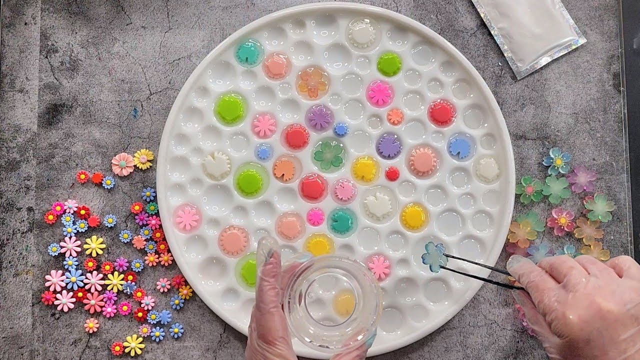 #1897 Amazing Unique Resin Bubble Flower Tray