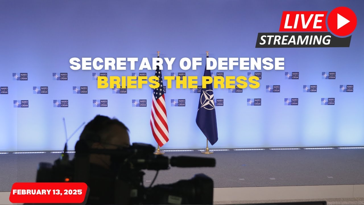 SecDef Pete Hegseth speaks to the press following the Defense Ministerial