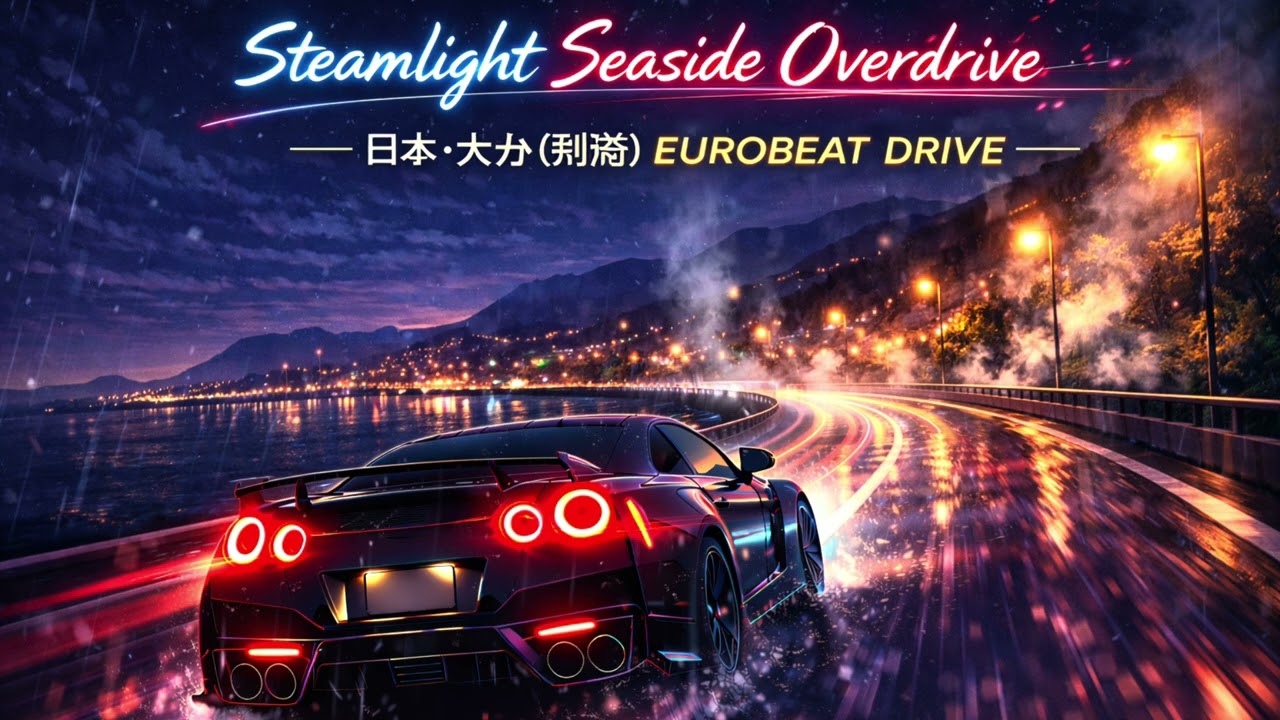 【別府　ユーロビート】Steamlight Seaside Overdrive | 日本・大分（別府） EUROBEAT DRIVE / 湯けむり×海沿い Night Run