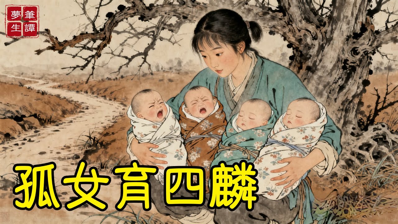 災年孤女被趕去鄉下茅屋，意外撿到 4 個棄嬰，靠給人洗衣、放牛換糧養娃。多年後，四子一個中舉、一個開醫館、一個掌商號、一個守邊關，回鄉擺下報恩宴，鄉鄰們全看傻了！#故事#民間傳說#奇遇#報恩#原創故事