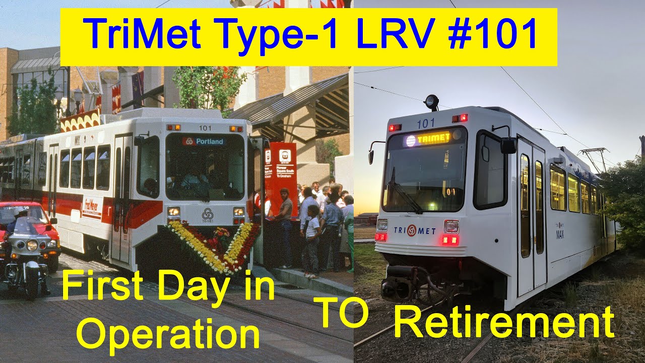 Trimet MAX LRV #101 from 1986 to 2025
