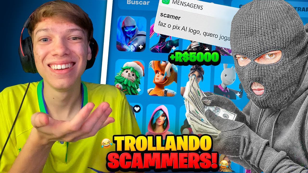 UM *LADRÃO* TENTOU ROUBAR A MINHA CONTA DO FORTNITE E SE DEU MAL KKKKKKKKKKKK (Trollando Scammers)
