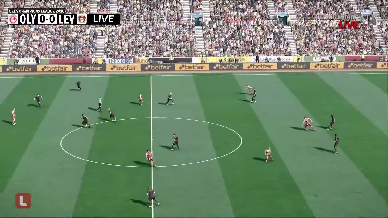 LIVE: Olympiakos vs Bayer Leverkusen | UEFA Champions League 2026 Live Match | eFootball Gameplay