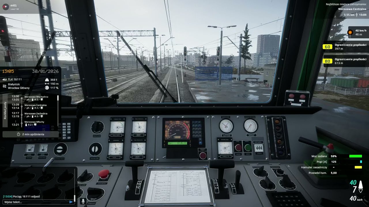 SimRail Skoda CD 163 Peršing TrackIr  Warszawa - Żyrardów