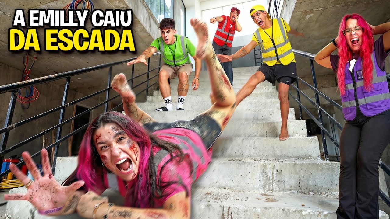 A EMILLY CAIU DA ESCADA EM UMA GRAVAÇÃO *Ela ta bem ?
