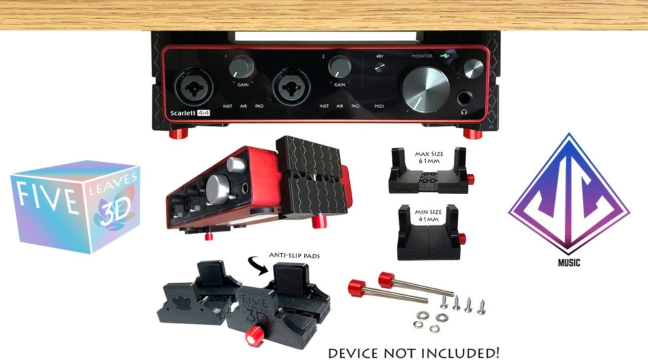 Universal Studio Desk Mounting Bracket For Device & Audio Interface (Focusrite, M-Audio, PreSonus)