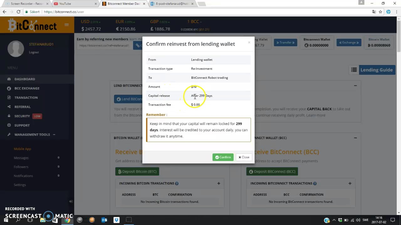 How to Reinvest with BitConnect
