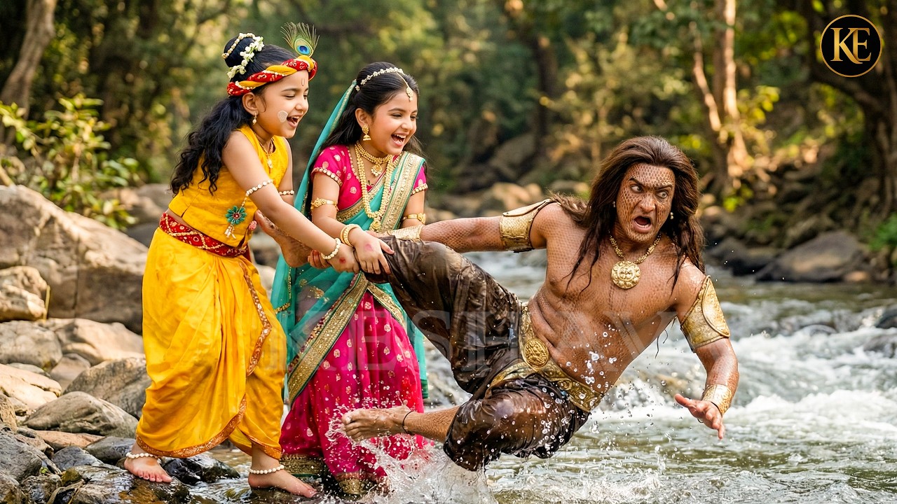 नदी के बीच फँसा दानव, कान्हा की लीला भारी, कंस की नई चाल नदी में हुई विफल || Shree Krishan leela
