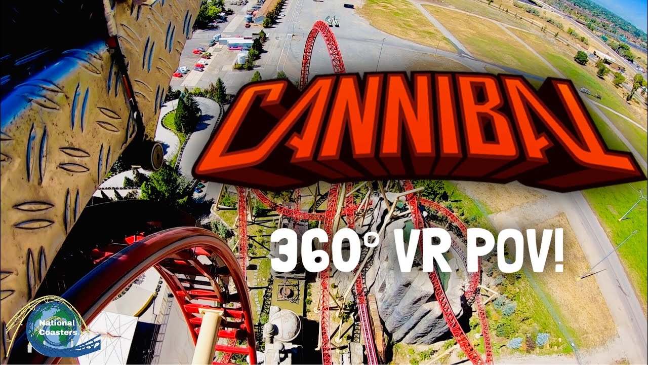 BEYOND VERTICAL Roller Coaster in 360 VR POV | Cannibal at Lagoon Amusement Park