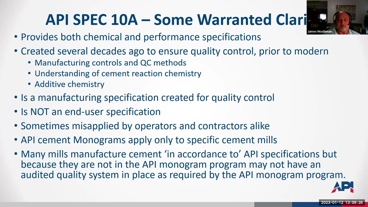 Production, Classification, and Composition of Cement Used in Oil and Gas Well Construction