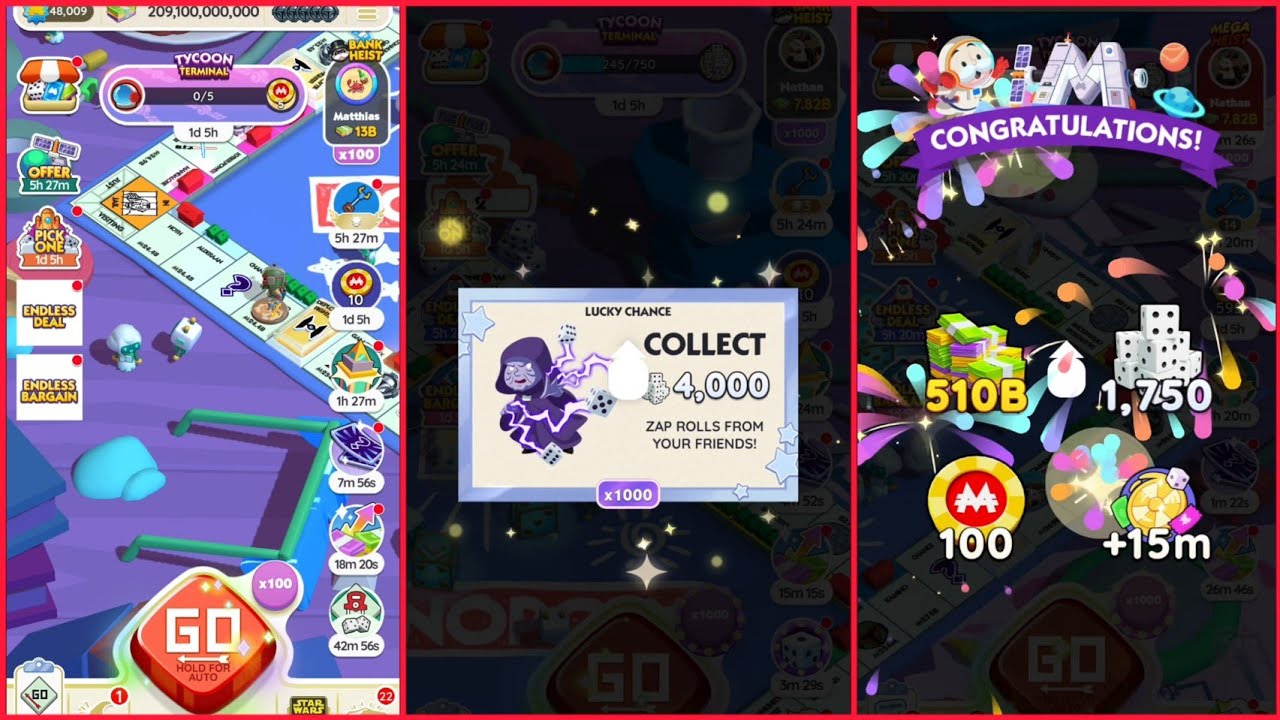 Tycoon Terminal Monopoly Go New Event 1000x HighRolls Gameplay With Lucky Chance #monopolygo #viral
